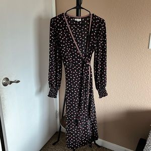 Max studio wrap around long sleeve dress